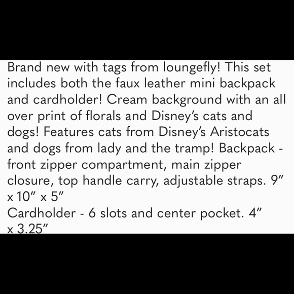 NWT loungefly Disney Dogs and cats set